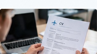 Professional aviation CV being reviewed